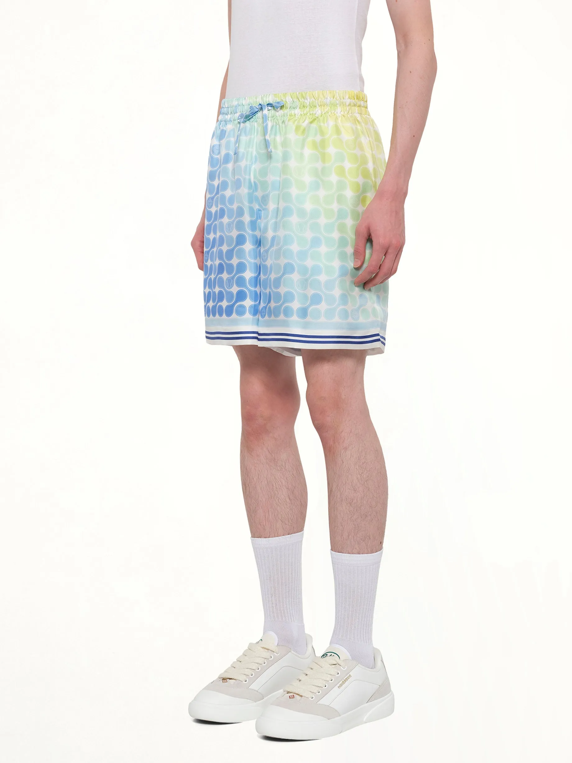 Tennis Tile Silk Shorts in Multicolour sold by MARAIS product image thumbnail 3