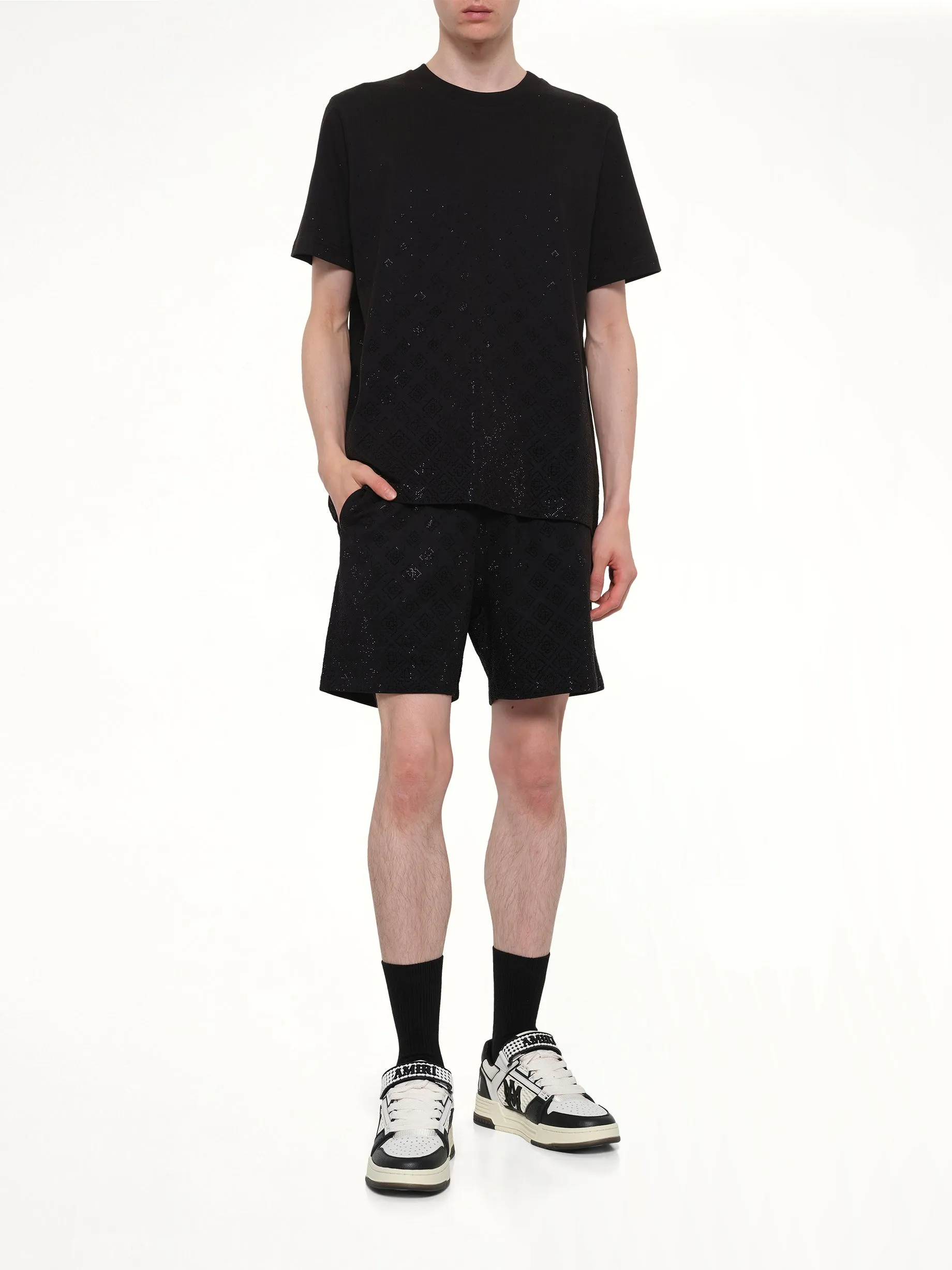 Crystal Monogram Sweatshort in Black sold by MARAIS product image thumbnail 4