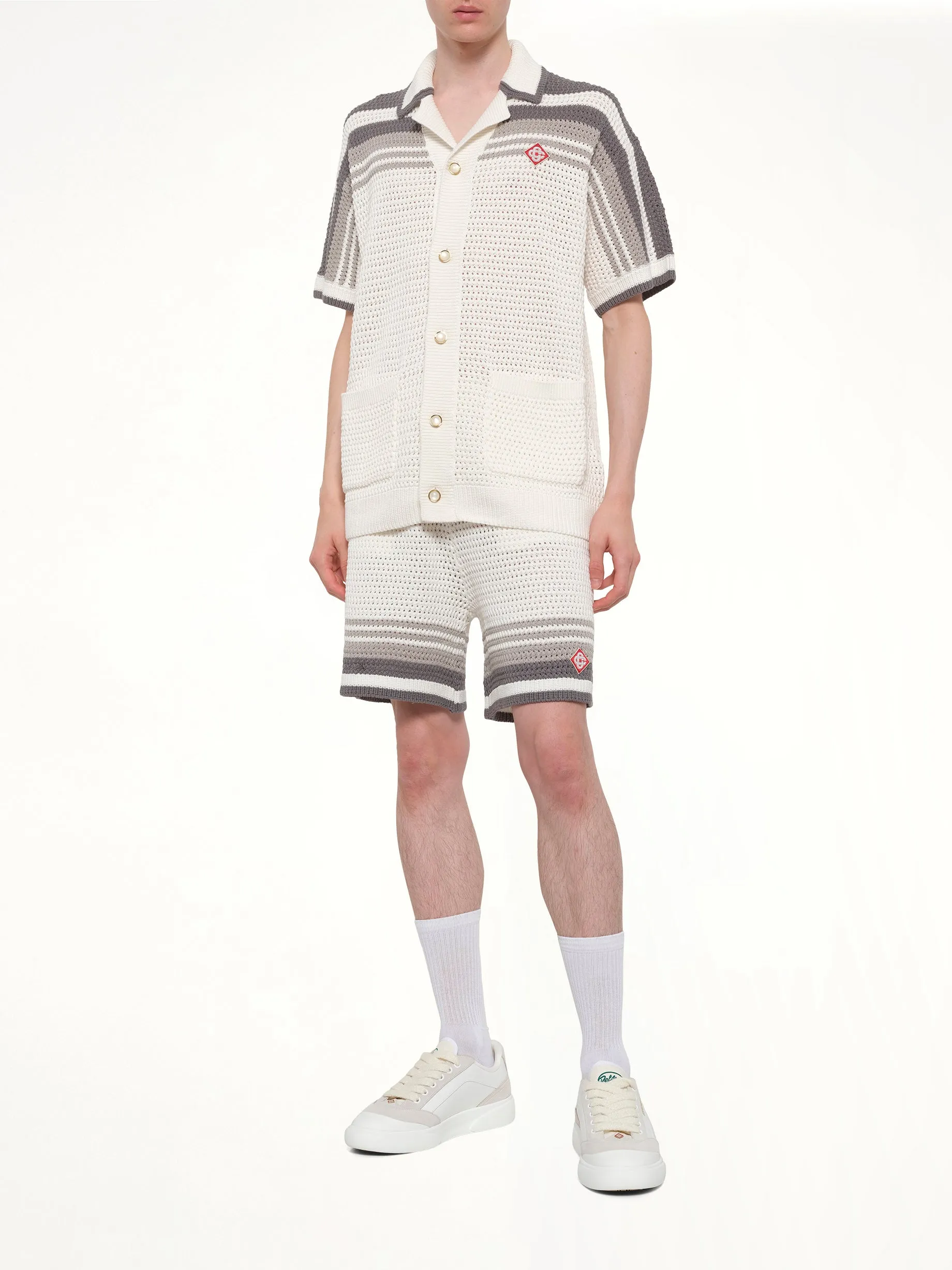 Crochet Shorts in White/Grey sold by MARAIS product image thumbnail 4