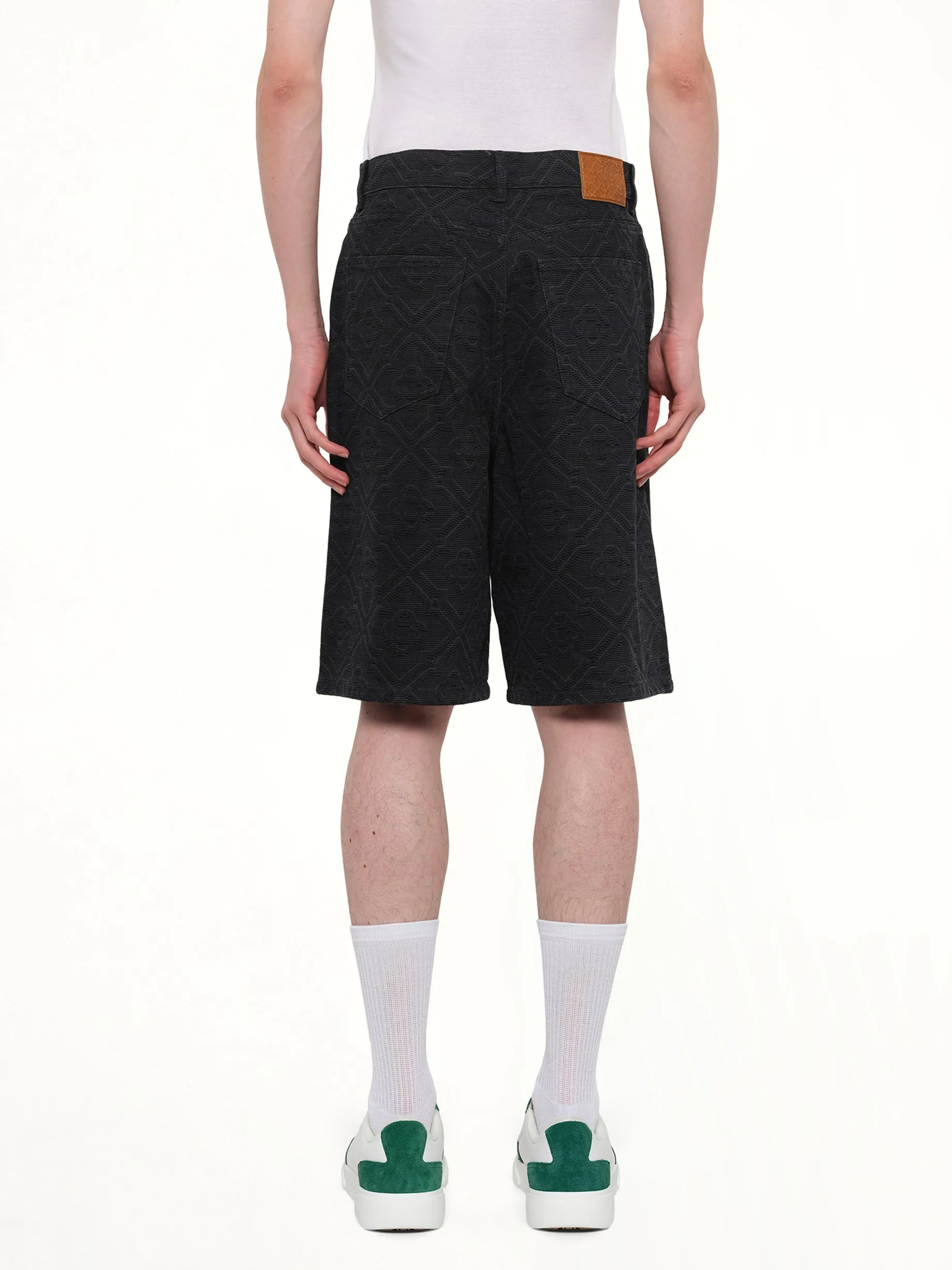 Laser Monogram Denim Shorts in Black sold by MARAIS product image thumbnail 5