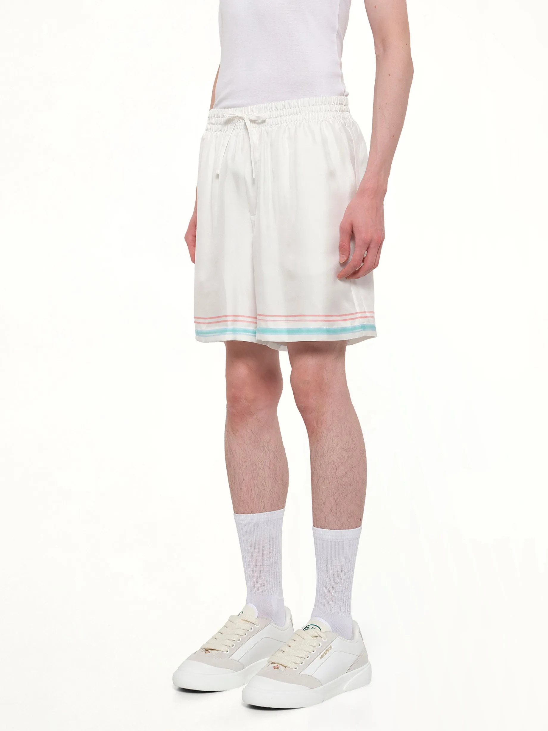 Dance Joy Silk Shorts in White sold by MARAIS product image thumbnail 3