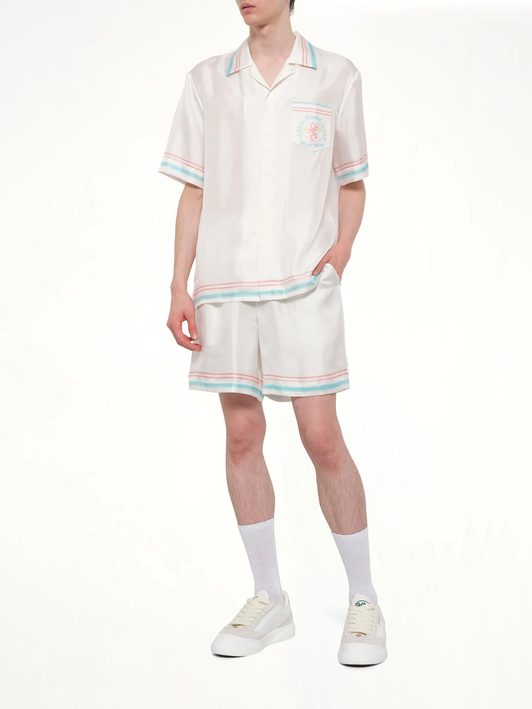 Dance Joy Silk Shorts in White sold by MARAIS product image thumbnail 4