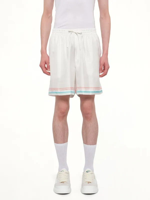 Dance Joy Silk Shorts in White sold by MARAIS