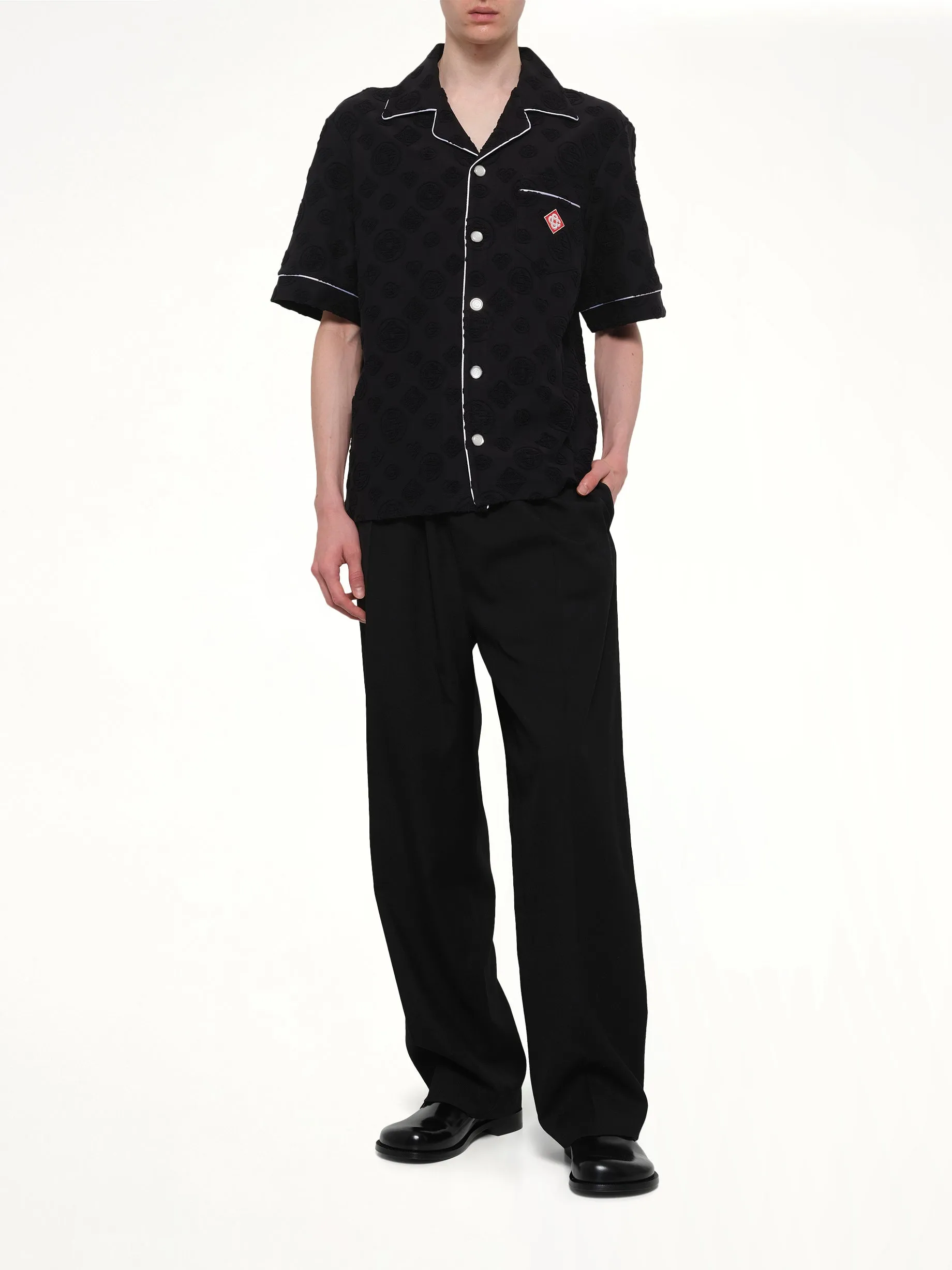 Towelling Monogram Shirt in Black sold by MARAIS product image thumbnail 4