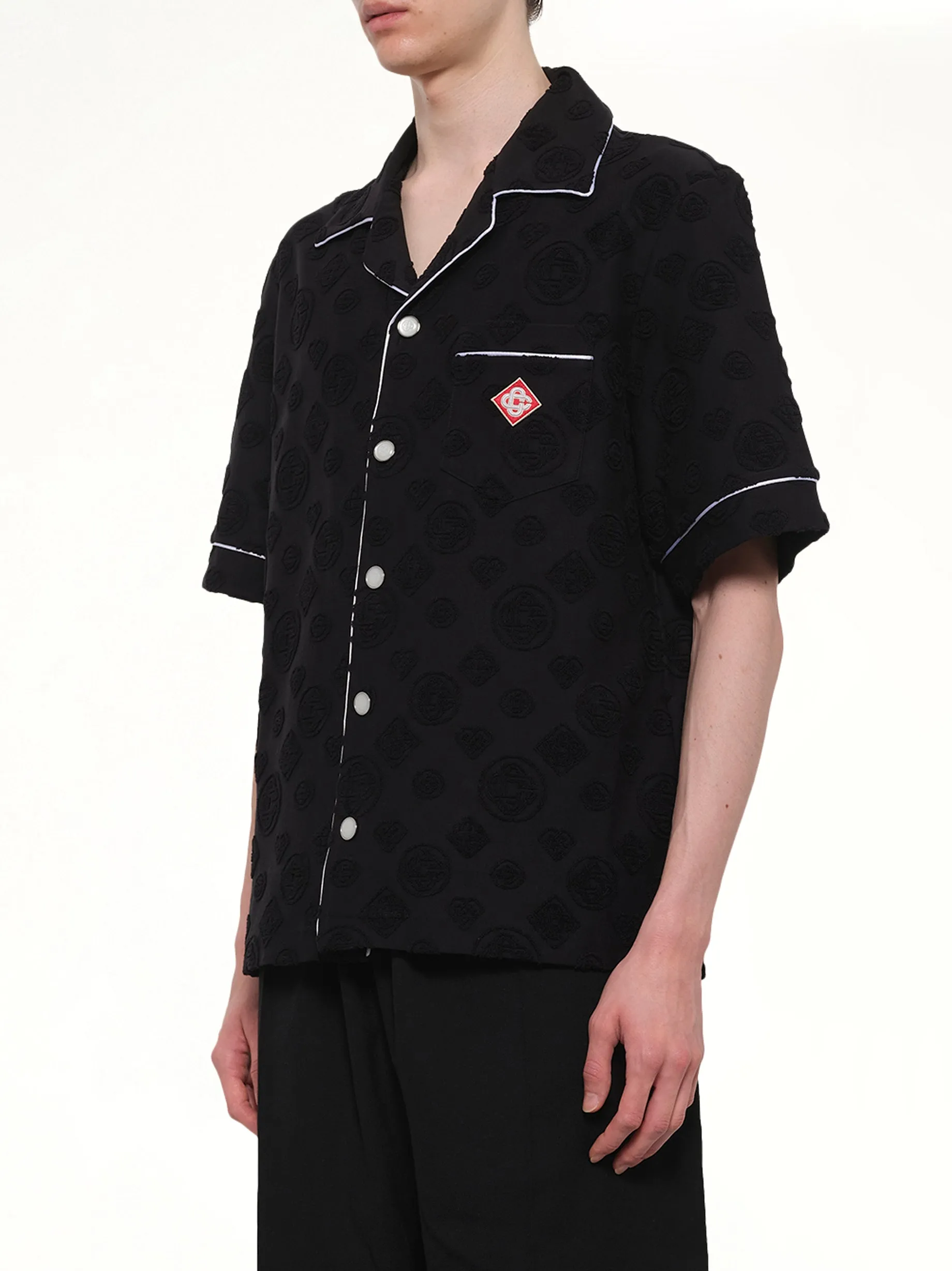 Towelling Monogram Shirt in Black sold by MARAIS product image thumbnail 3