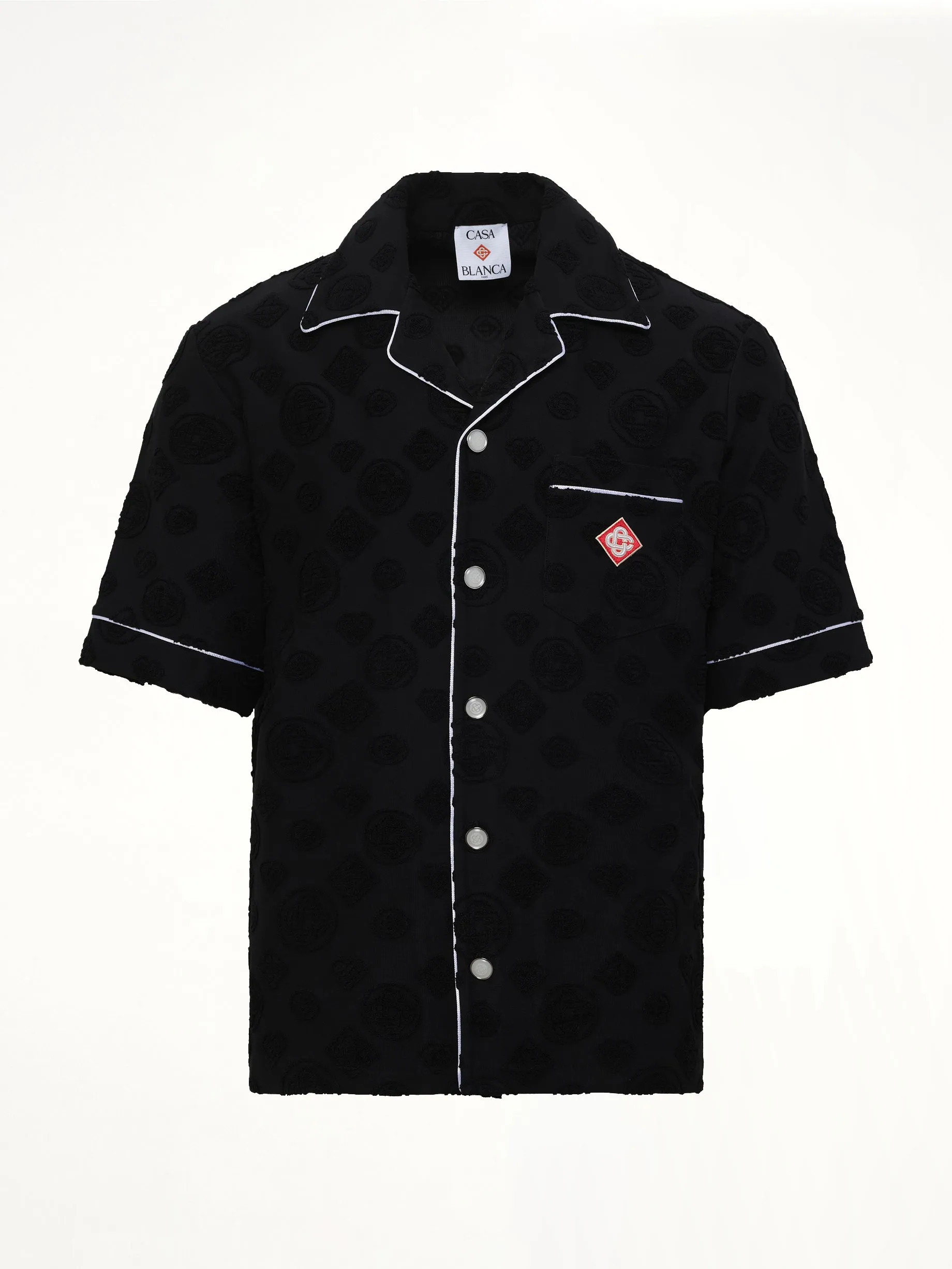 Towelling Monogram Shirt in Black sold by MARAIS product image thumbnail 2