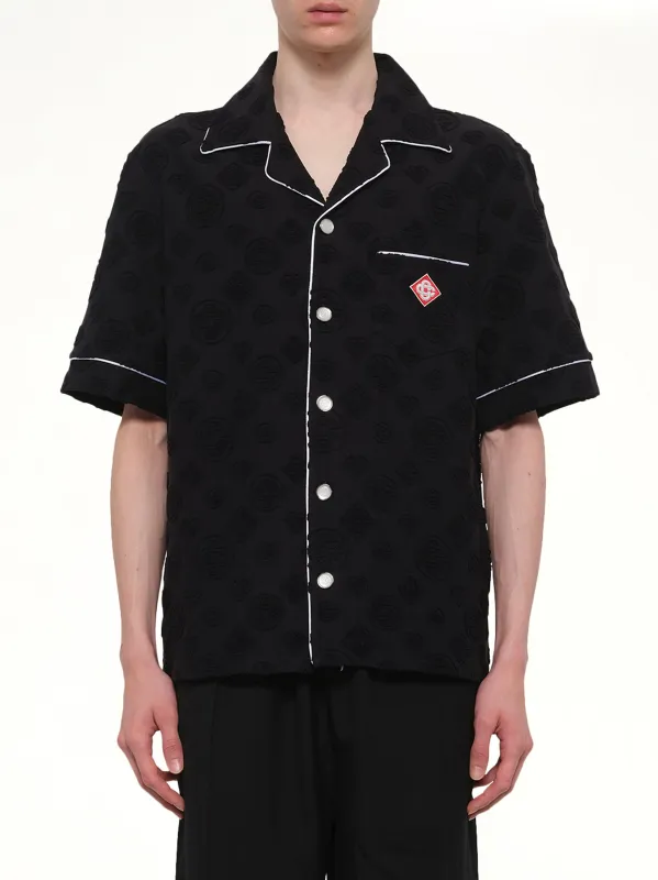 Towelling Monogram Shirt in Black made by Casablanca