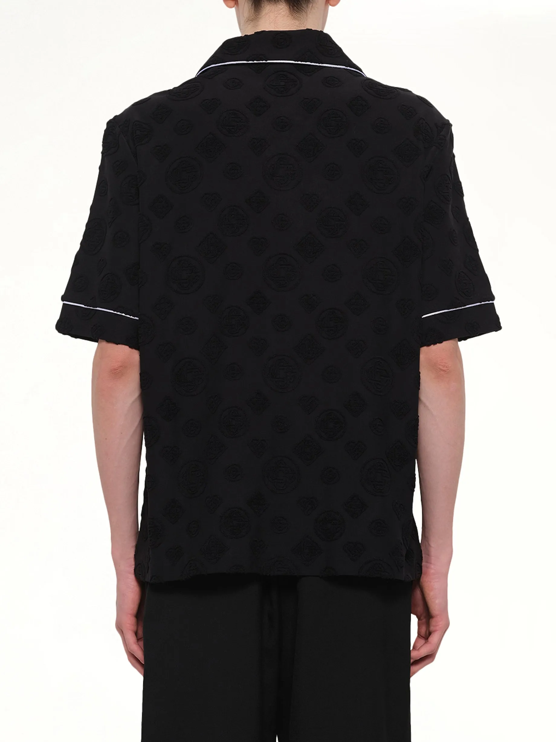 Towelling Monogram Shirt in Black sold by MARAIS product image thumbnail 5