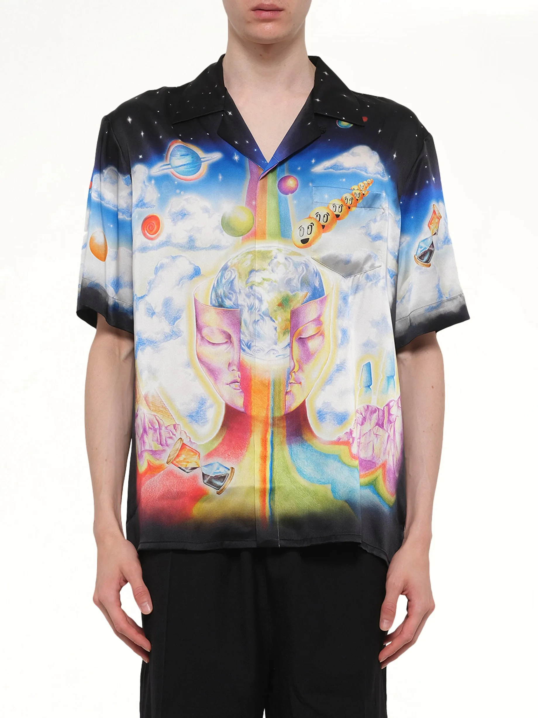 The Essential Experience Cuban Collar SS Shirt in Black sold by MARAIS