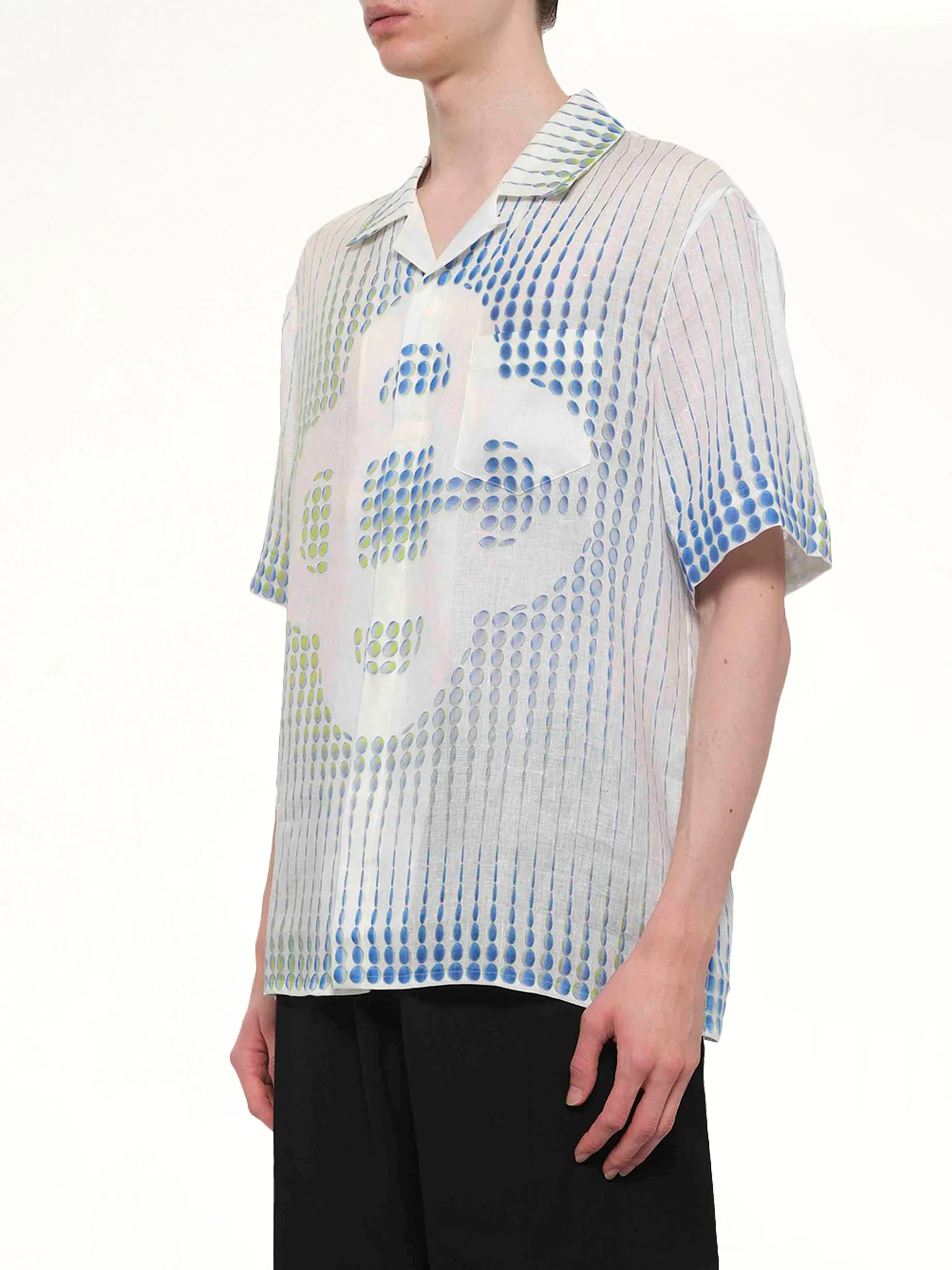 Pills Cuban Collar SS Shirt in White sold by MARAIS product image thumbnail 3