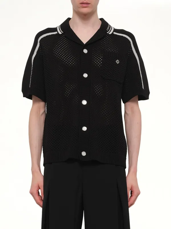 Casablanca Mesh Shirt in Black made by Casablanca