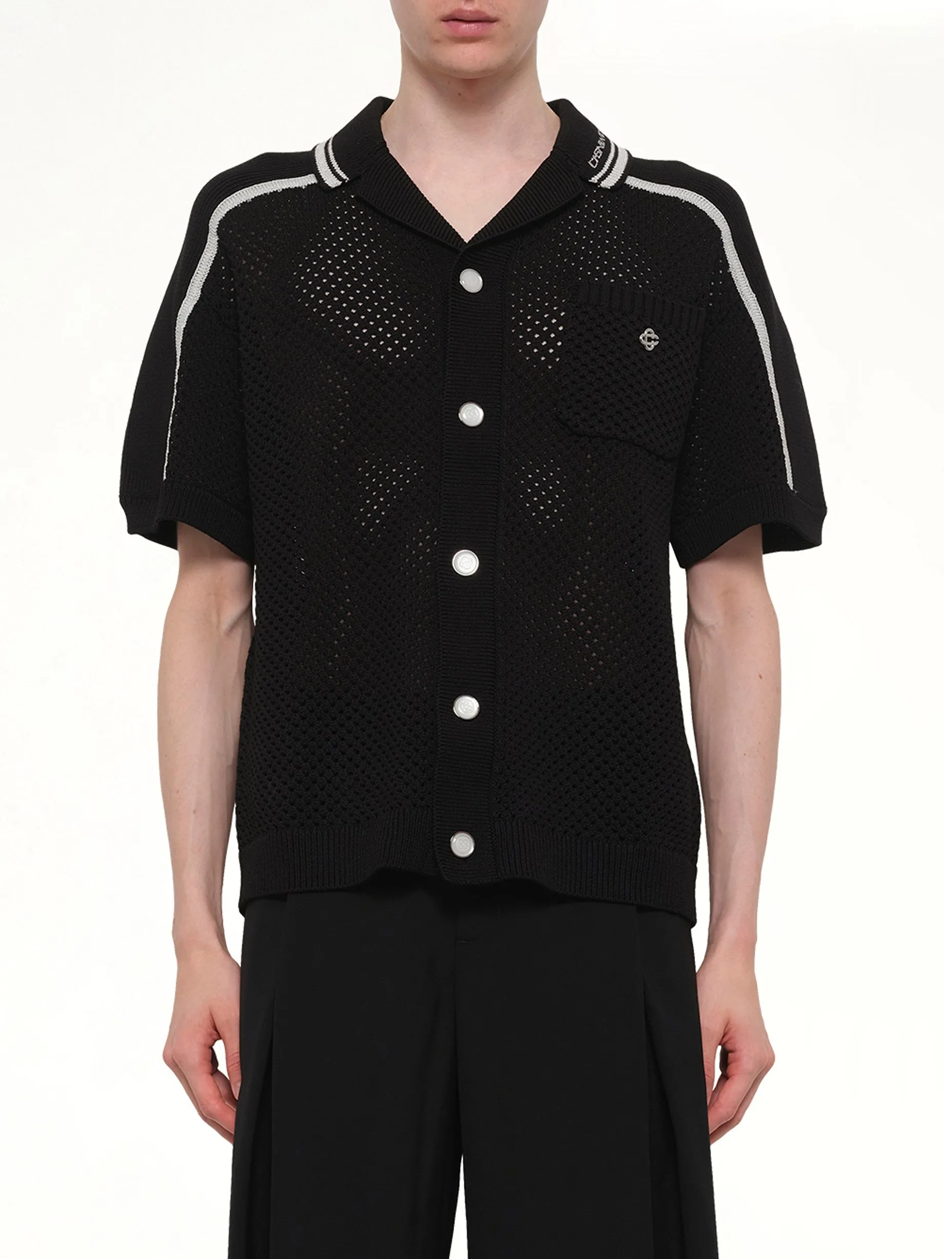Casablanca Mesh Shirt in Black sold by MARAIS