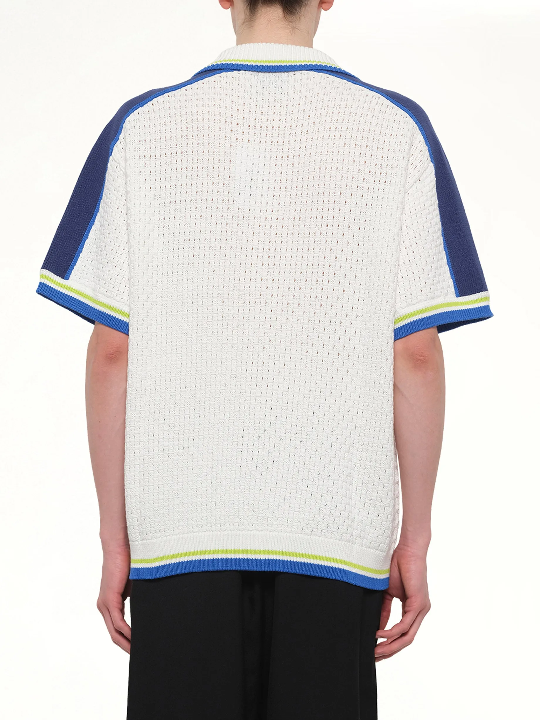 Crochet Shirt in Navy/White sold by MARAIS product image thumbnail 5