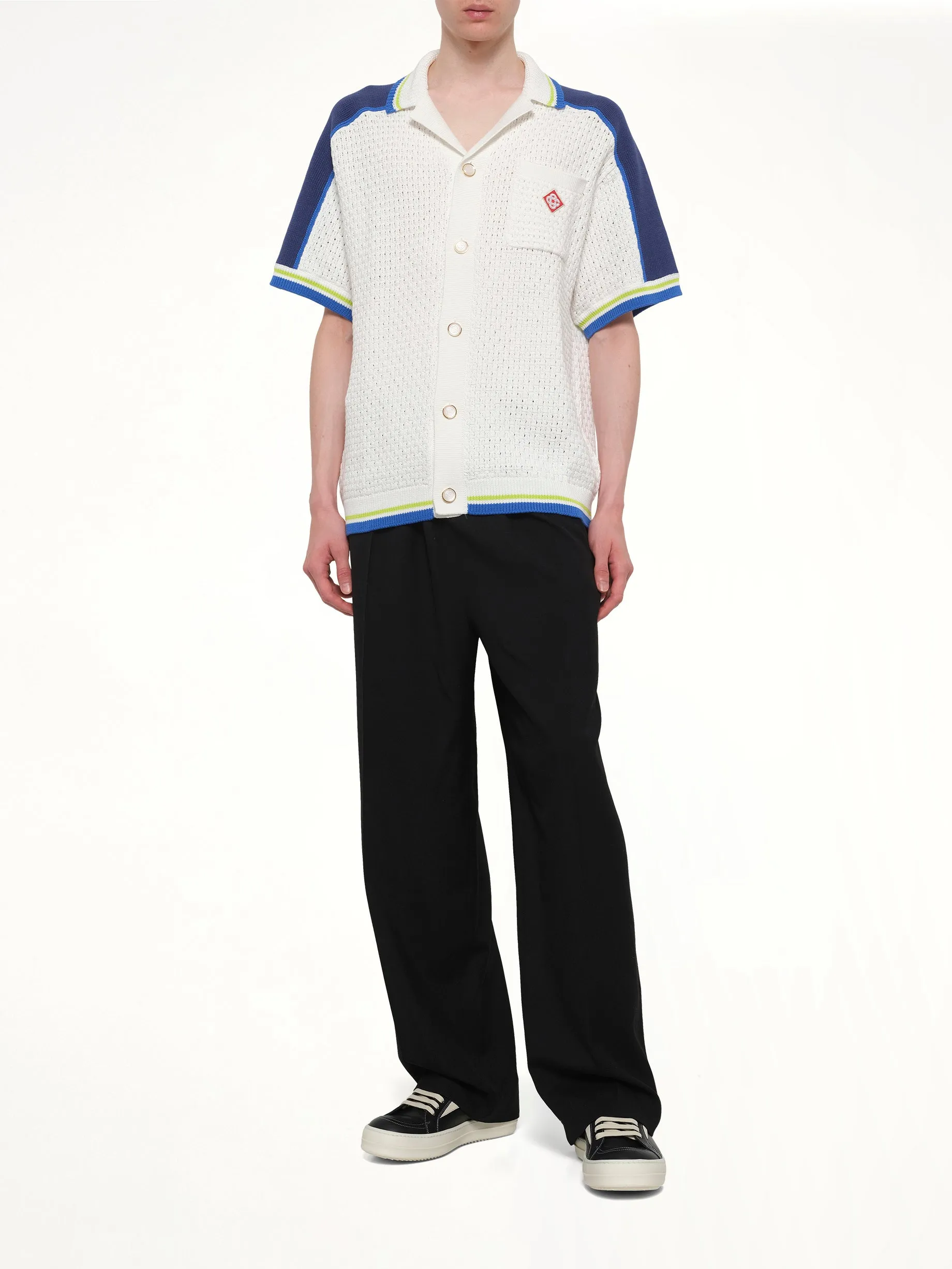 Crochet Shirt in Navy/White sold by MARAIS product image thumbnail 4