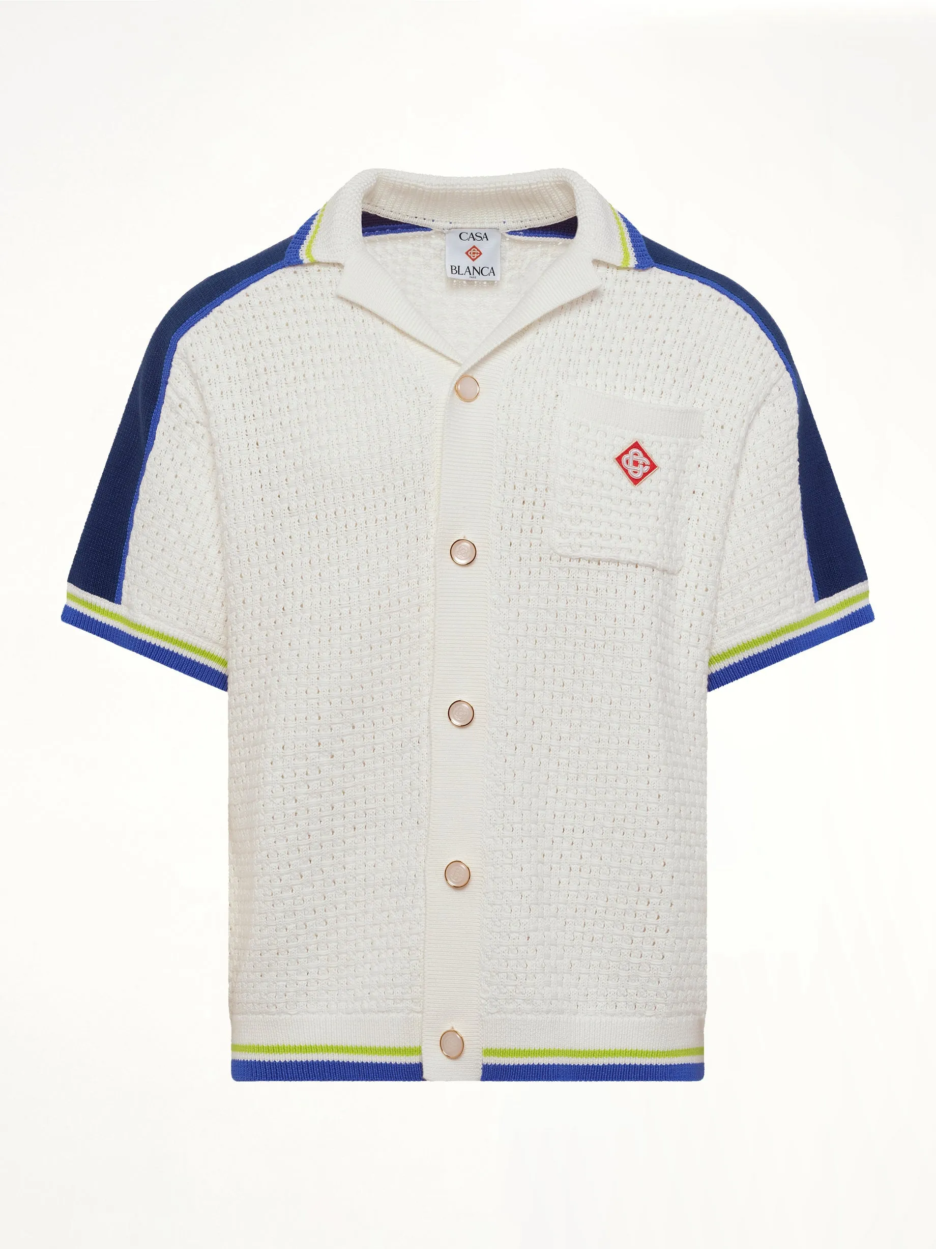 Crochet Shirt in Navy/White sold by MARAIS product image thumbnail 2