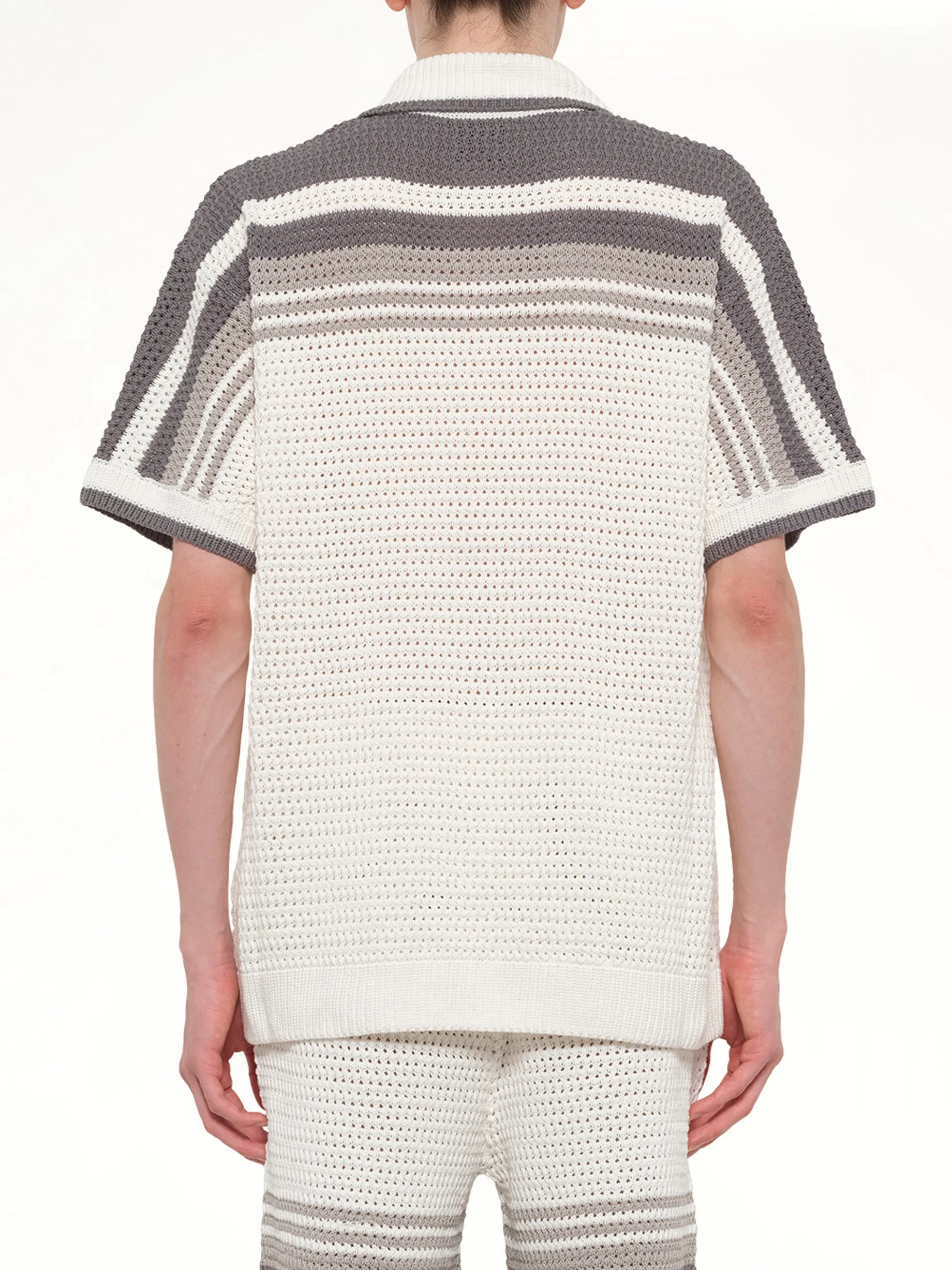 Crochet Shirt in White/Grey sold by MARAIS product image thumbnail 5