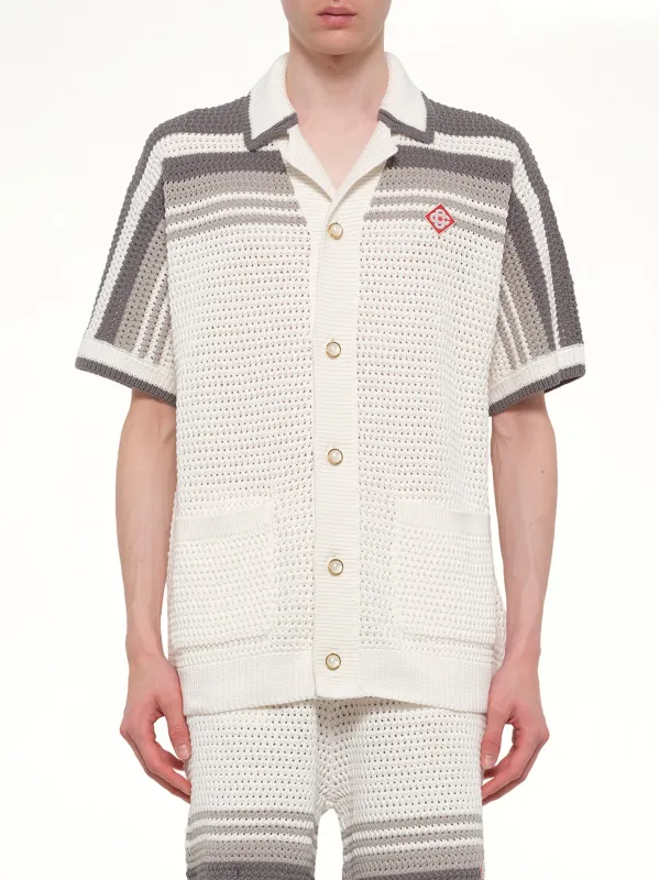 Crochet Shirt in White/Grey made by Casablanca