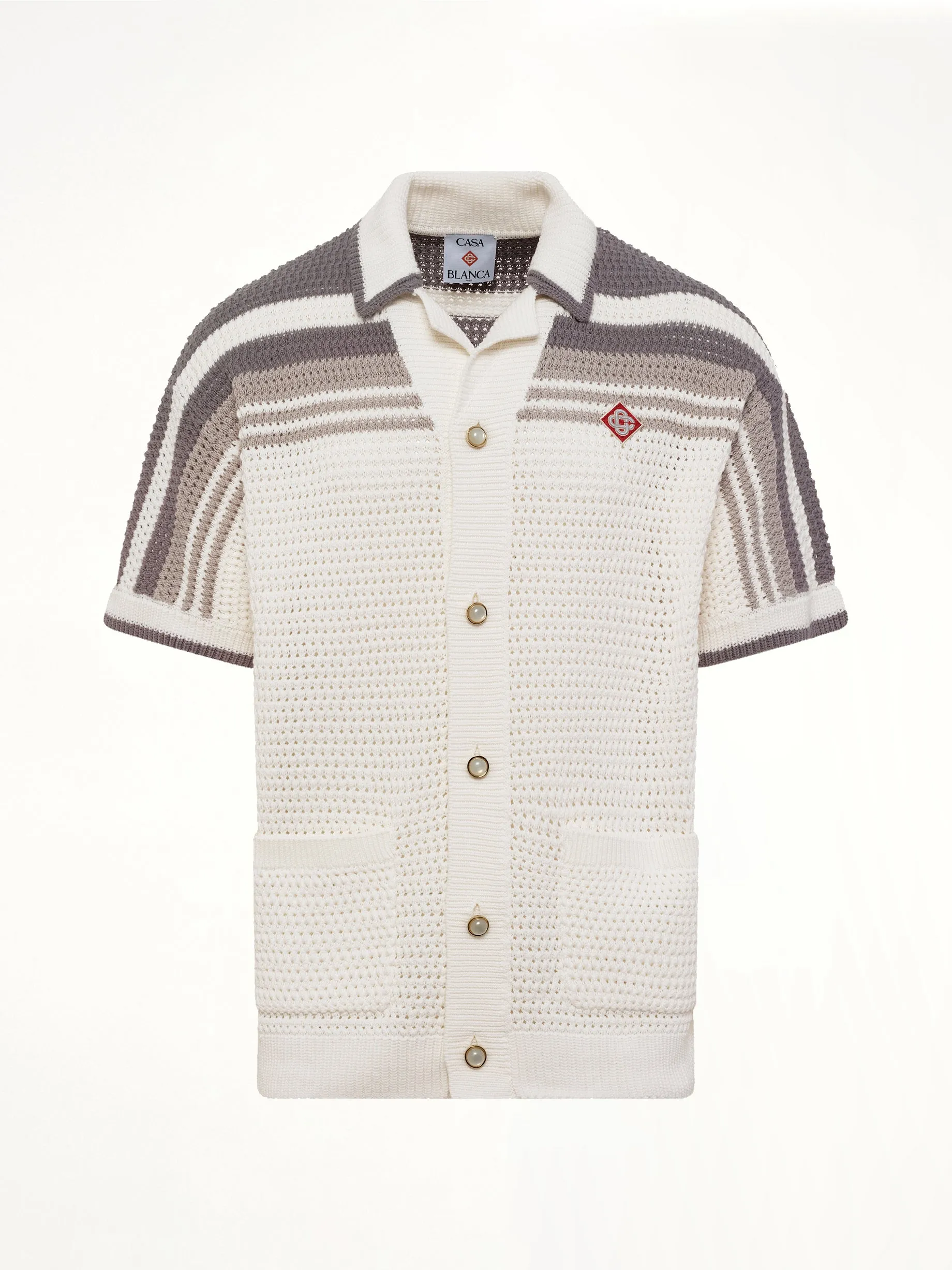 Crochet Shirt in White/Grey sold by MARAIS product image thumbnail 2