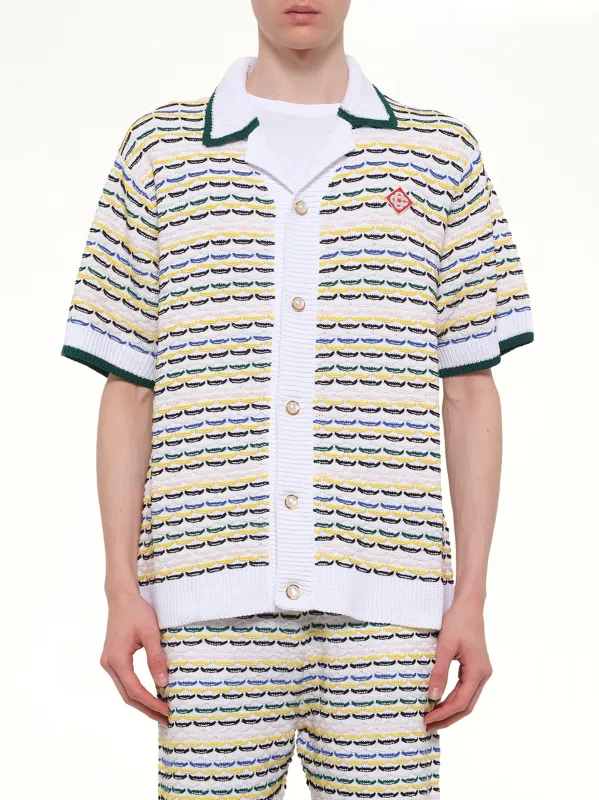 Tuck Stitch Shirt in White sold by MARAIS