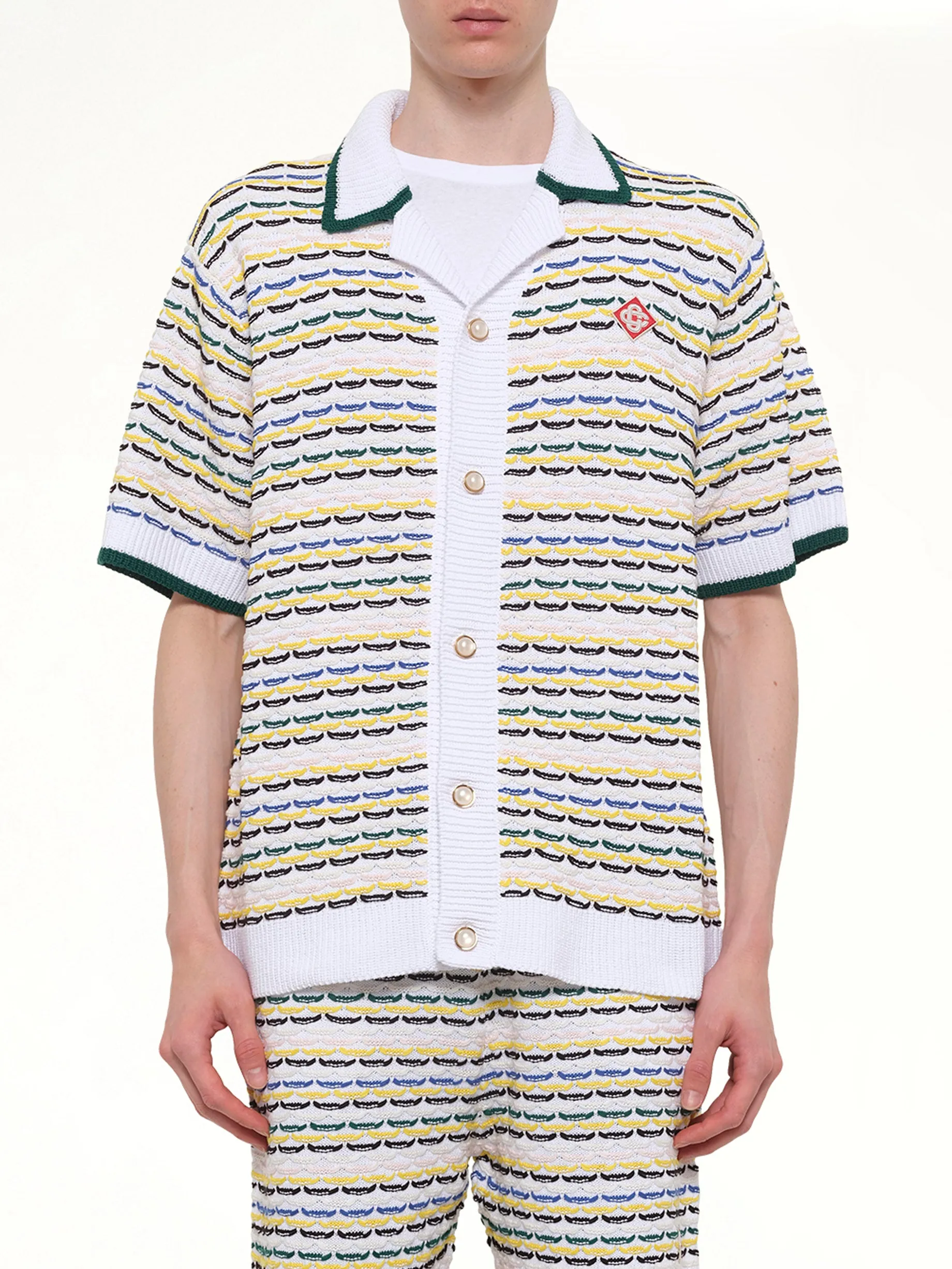 Tuck Stitch Shirt in White sold by MARAIS