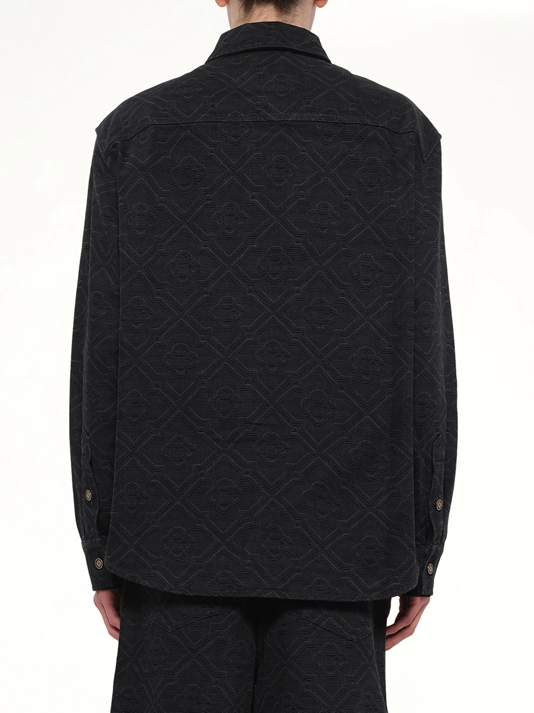 Laser Monogram Denim Shirt in Black sold by MARAIS product image thumbnail 5