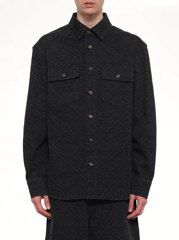 Laser Monogram Denim Shirt in Black made by Casablanca