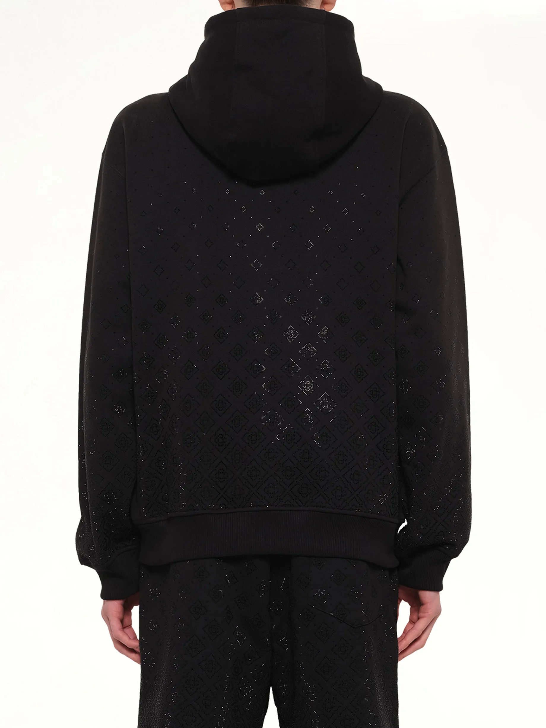 Crystal Monogram Zip-Up Hoodie in Black sold by MARAIS product image thumbnail 5