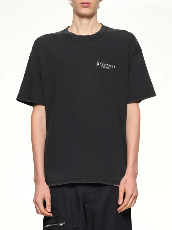 Represent Legacy Overprint T-Shirt in Vintage Black sold by MARAIS