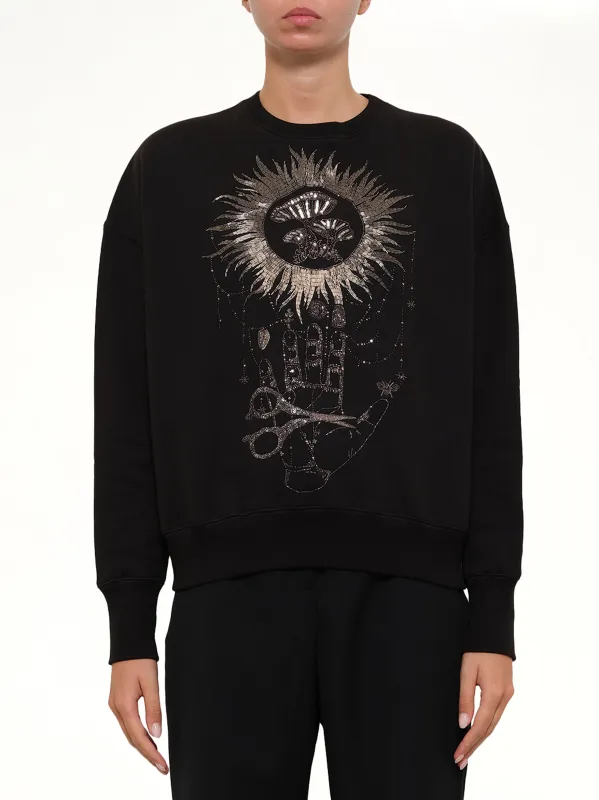 Embroidered Sweatshirt in Black made by Alexander McQueen