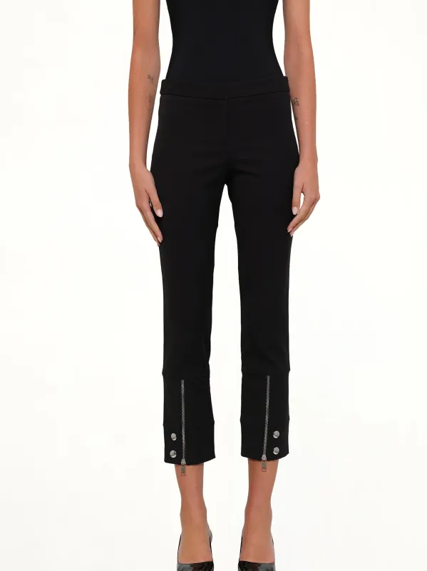 Fitted Zip Pants in Black made by Alexander McQueen