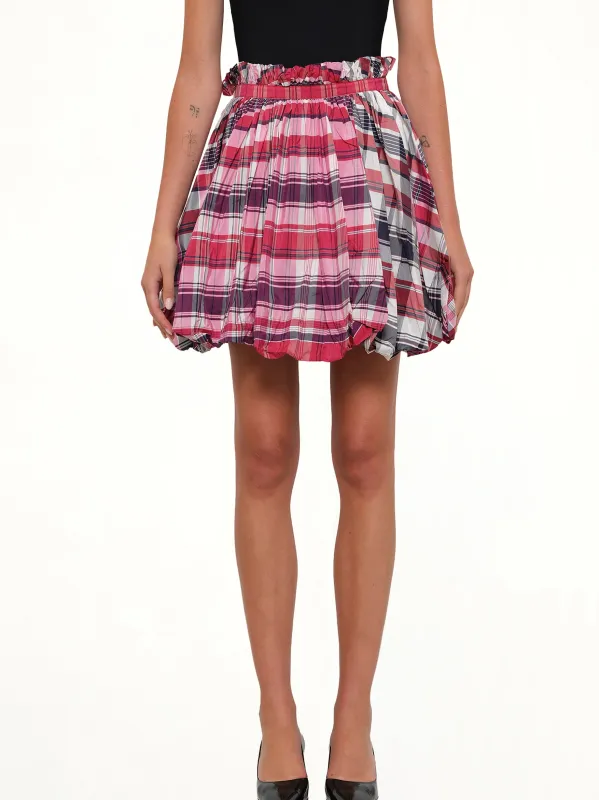 Amq - Country Mini Skirt in Red/Blk made by Alexander McQueen