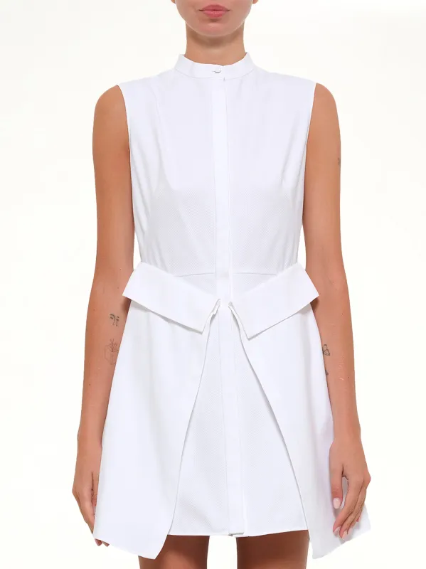 Amq - Lyrd Pieced Mini Dress in White made by Alexander McQueen