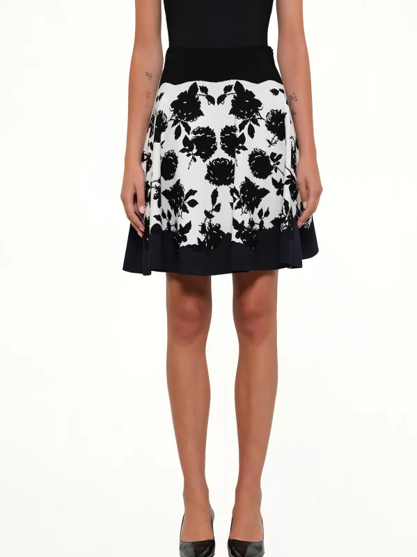 Amq - Rose Jacq Mini Skirt in Ivo/Blk made by Alexander McQueen