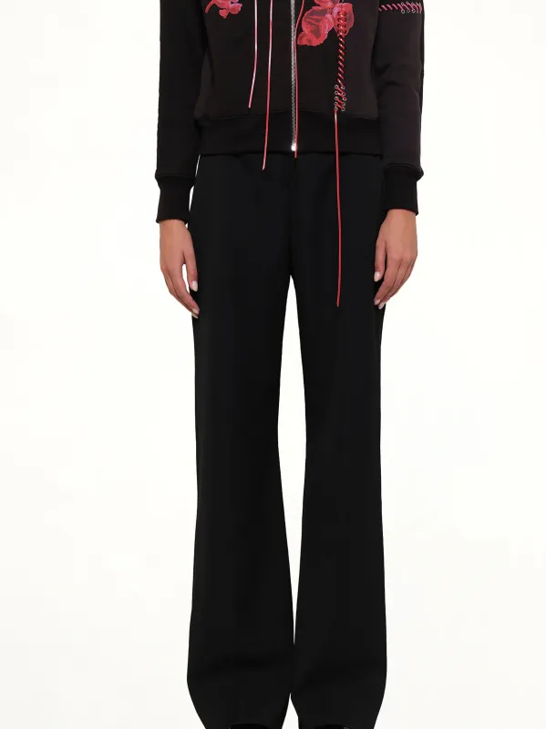 Rose Print Hoodies in Black made by Alexander McQueen