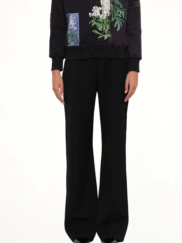 Botanical Embroidered Hoodie in Blue made by Alexander McQueen