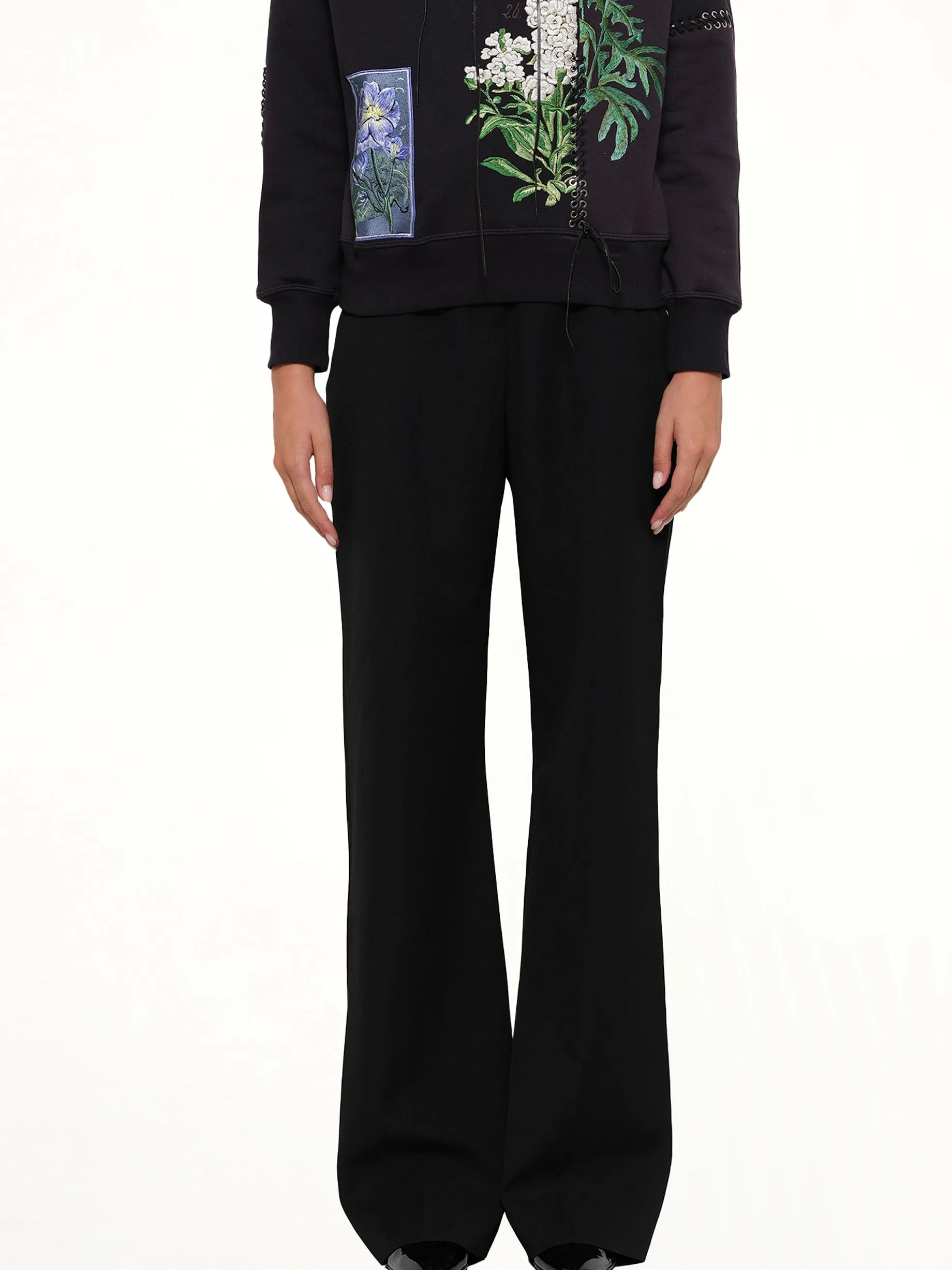 Botanical Embroidered Hoodie in Blue sold by MARAIS