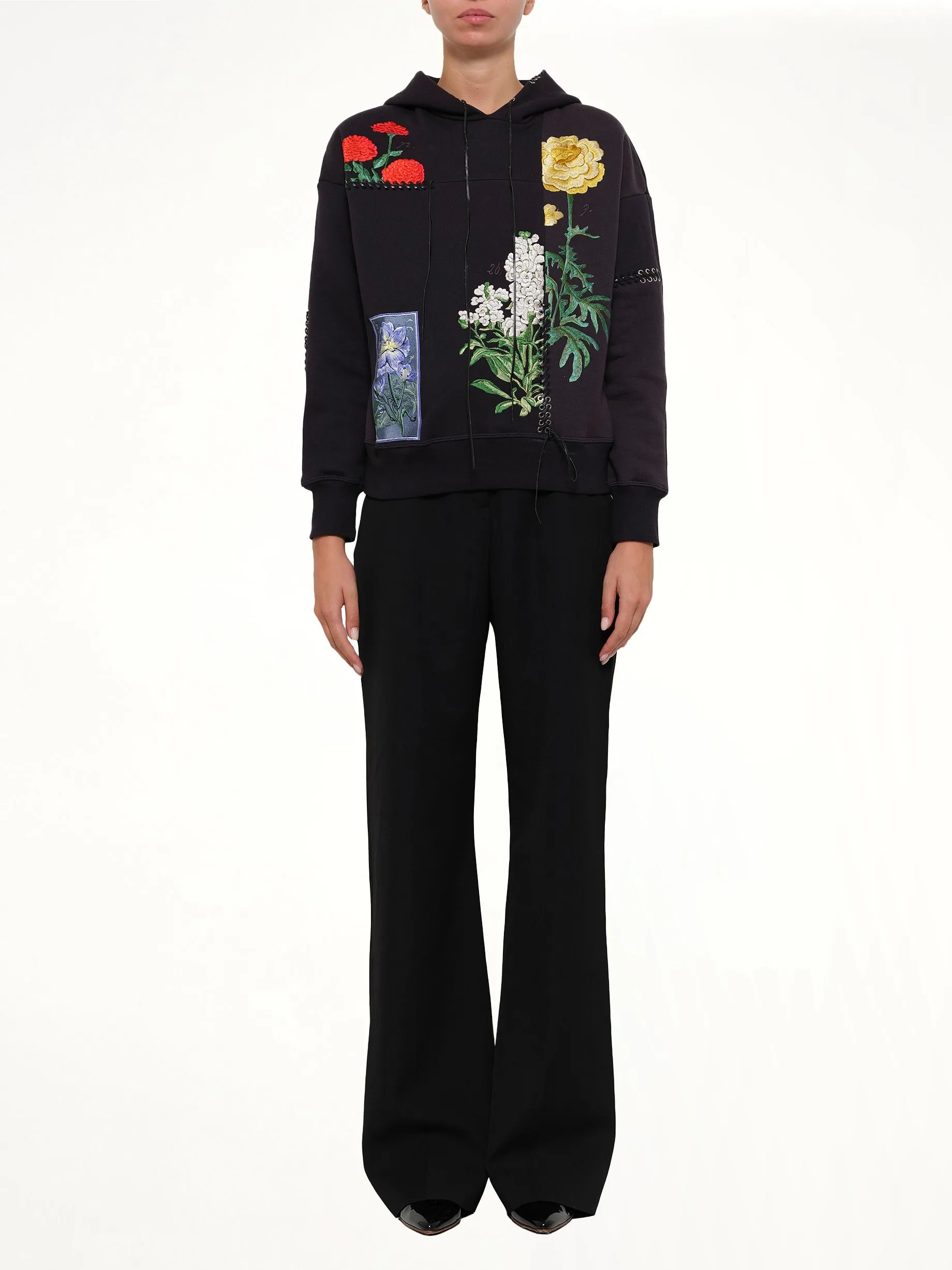 Botanical Embroidered Hoodie in Blue sold by MARAIS product image thumbnail 2