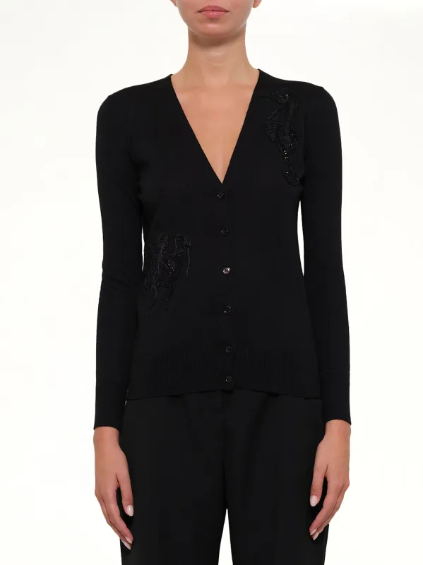 Amq - V Neck Cardigan L/S in 1021 made by Alexander McQueen