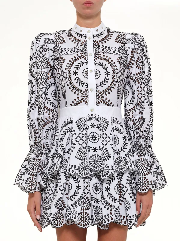 AMQ - Broderie Anglais Dress in 0910 made by Alexander McQueen