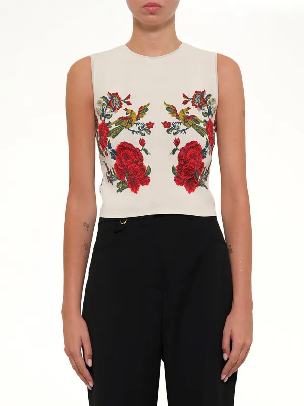 Engin Sleeveless Top in Ivory made by Alexander McQueen