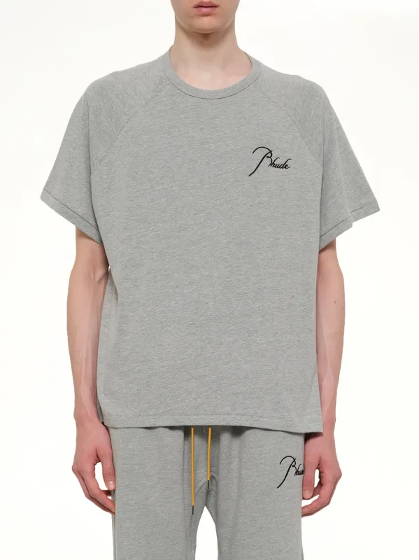 Classique Raglan T-Shirt in Heather Grey/Black made by Rhude