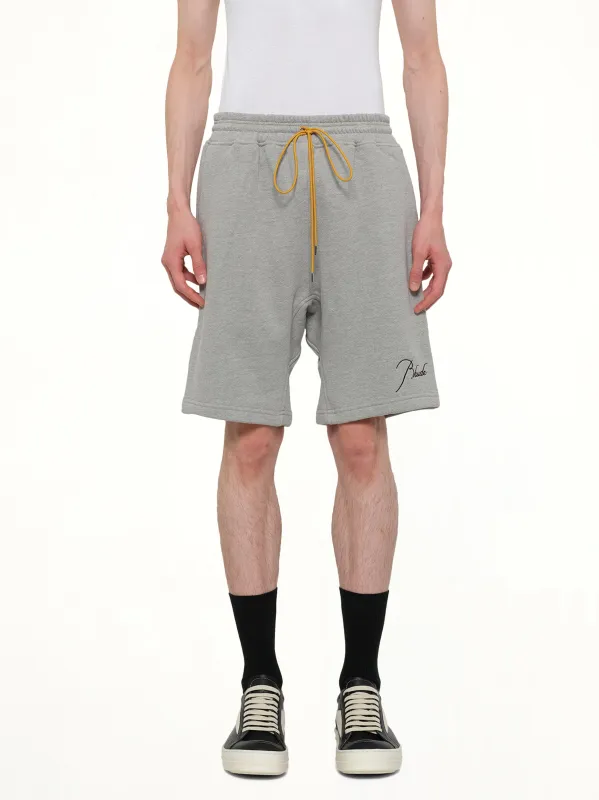 Classique Sweatshort in Heather Grey/Black made by Rhude