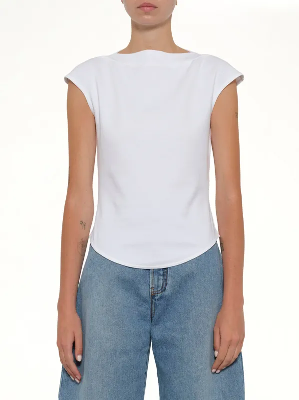 Cap T-Shirt in White made by Alaia