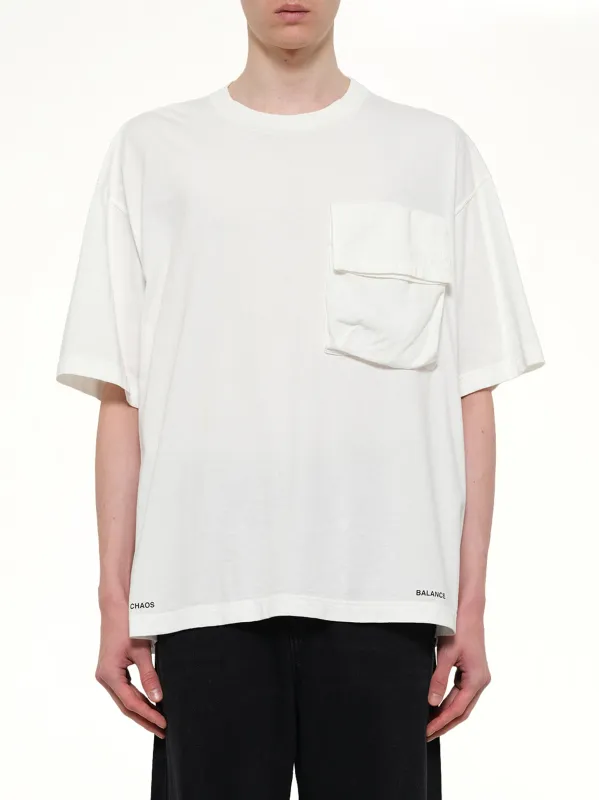 Chaos Balance Pocket T-Shirt in White made by Undercover