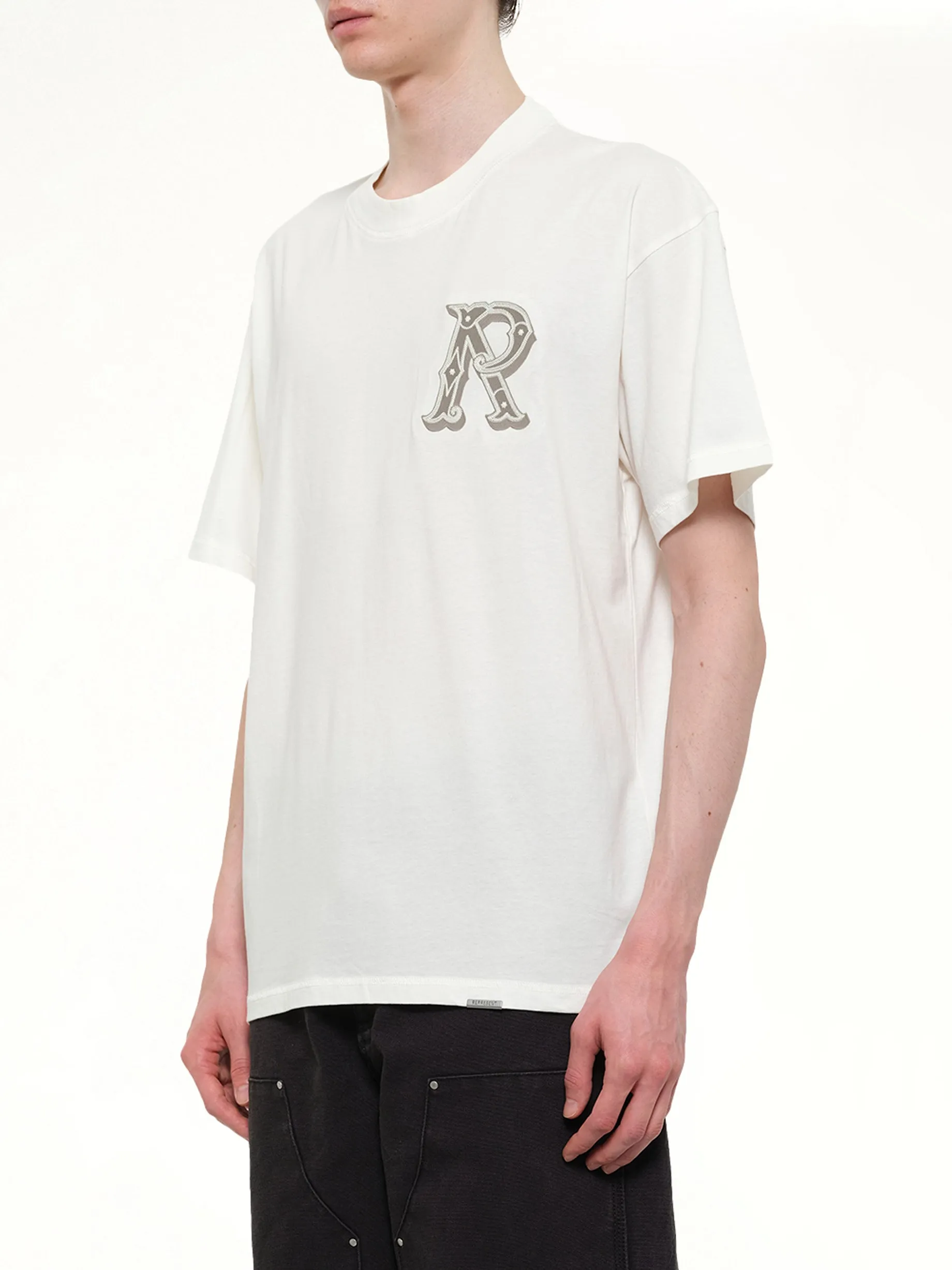 Western Initial T-Shirt in Flat White sold by MARAIS product image thumbnail 3