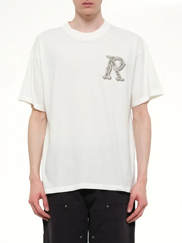 Western Initial T-Shirt in Flat White made by Represent