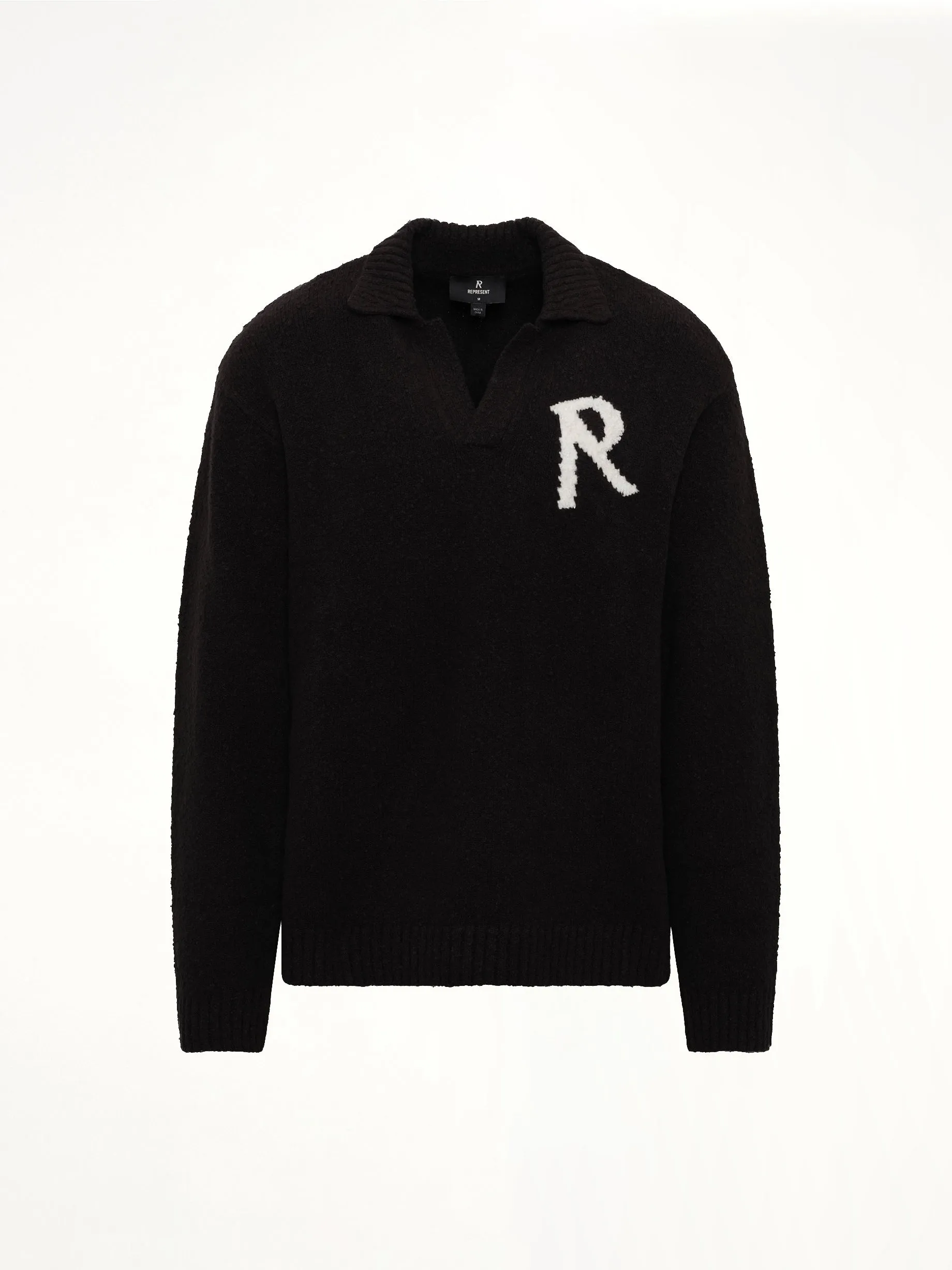 Knitted Boucle Polo in Jet Black sold by MARAIS product image thumbnail 2
