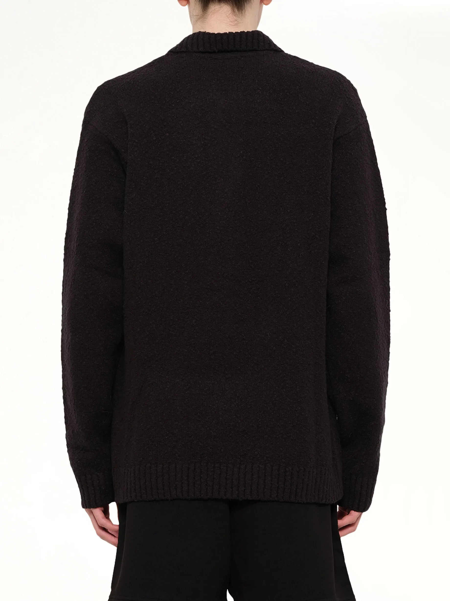 Knitted Boucle Polo in Jet Black sold by MARAIS product image thumbnail 5