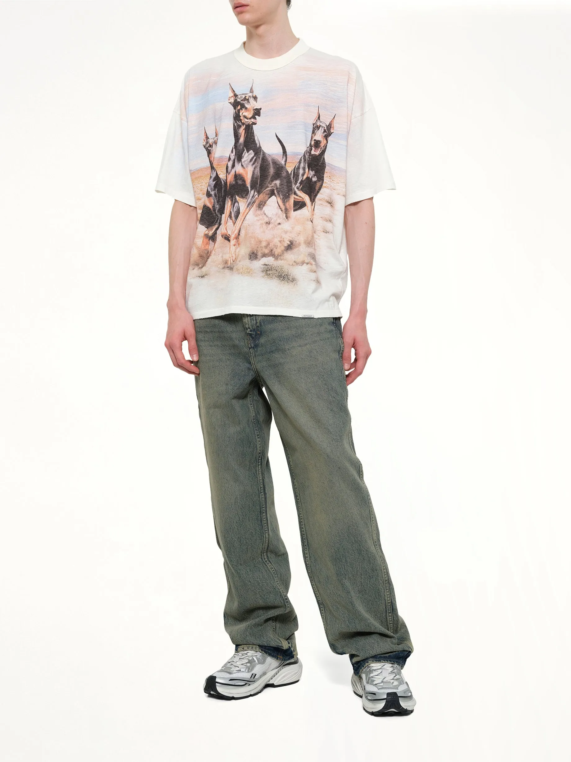 Western Dobermans T-Shirt in Flat White sold by MARAIS product image thumbnail 4