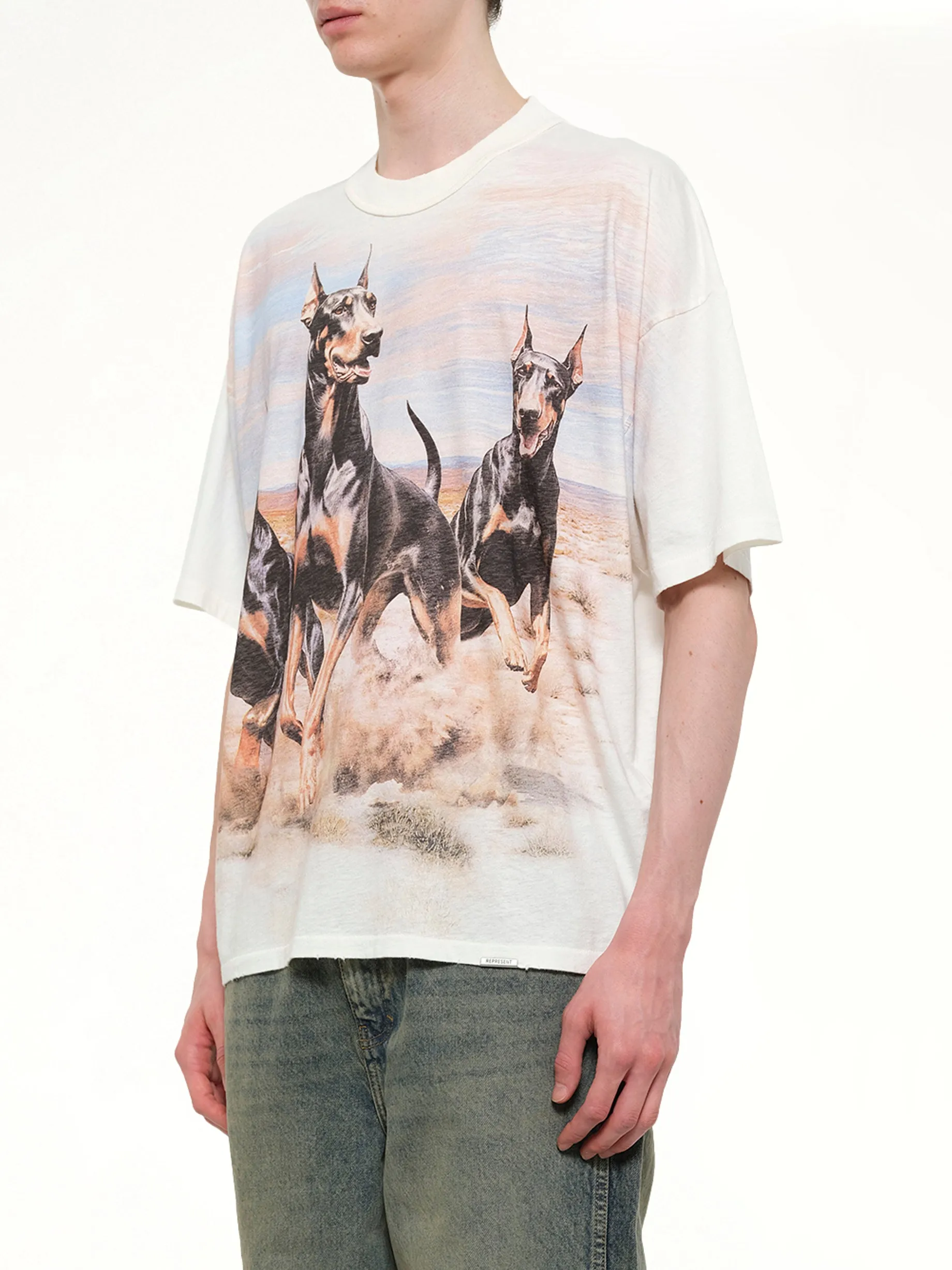 Western Dobermans T-Shirt in Flat White sold by MARAIS product image thumbnail 3
